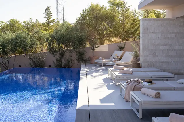 Loungers along the pool
