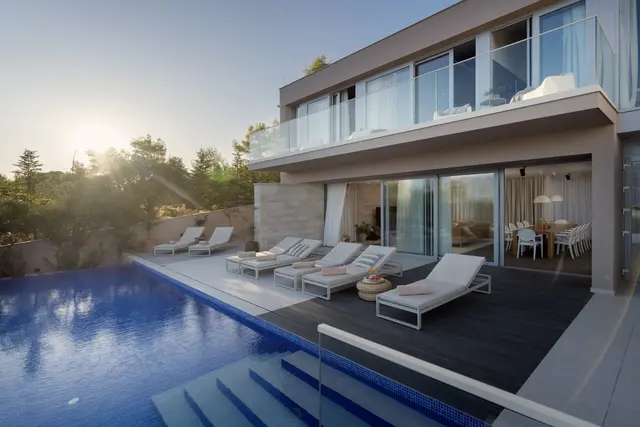 The pool in afternoon sun