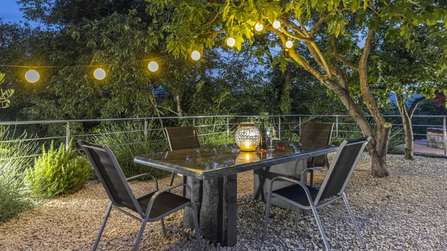 Garden table in the evening