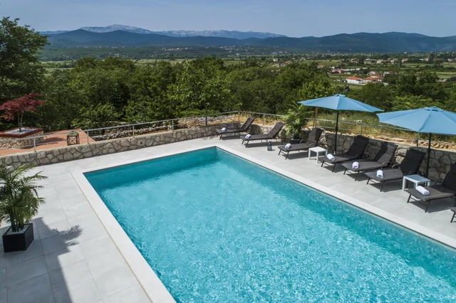 Pool looking out over the valley